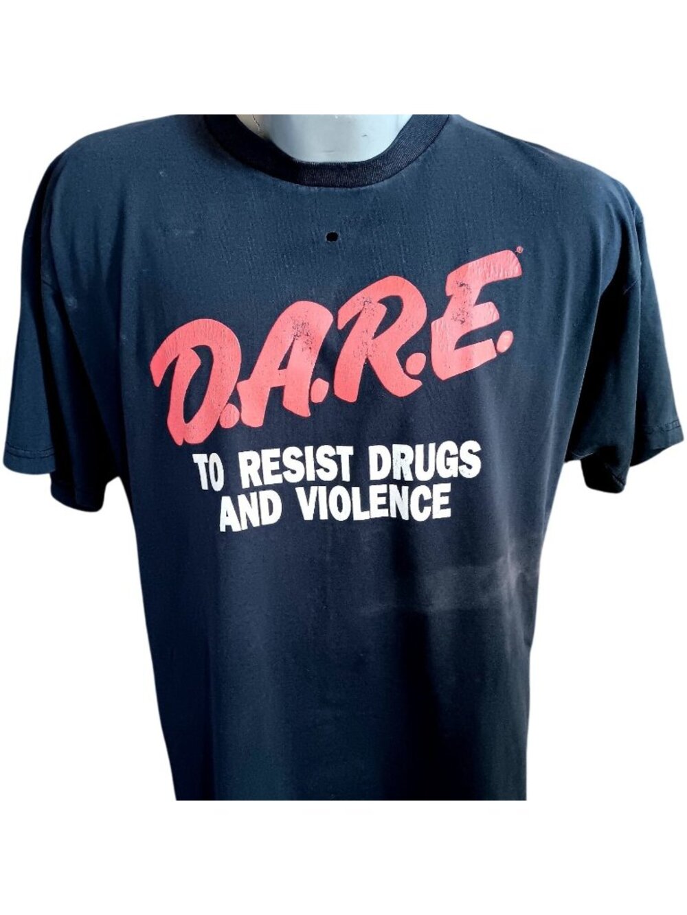 D.A.R.E. "To Resist Drugs And Violence" XL Vintage T-shirt Distressed Fade 90s